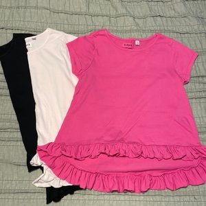 Kidpik basics lot of 3 high low shirts size small 7/8